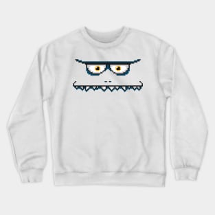 blue pixel face monster Crewneck Sweatshirt